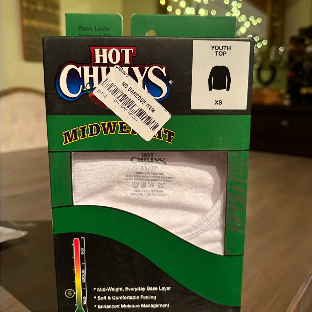 Hot Chillys midweight White Youth Top